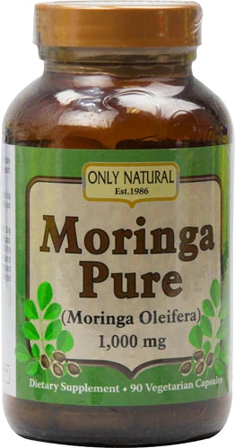 Only Natural Moringa Pure 1000mg - 90 Cápsulas Vegetarianas - Poder Nutricional Completo