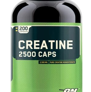 Optimum Nutrition Creatine 2500 Caps - 200 Cápsulas - Ganho de Massa Muscular