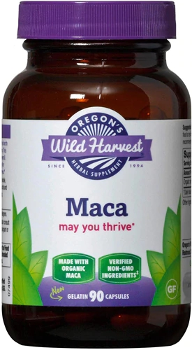 Maca Peruana Orgânica Oregon's Wild Harvest 90 Cápsulas Gelatinosas - Energia e Vitalidade Natural