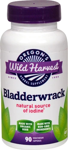 Oregon's Wild Harvest Alga Bladderwrack Orgânica - 90 Cápsulas Gelatinosas