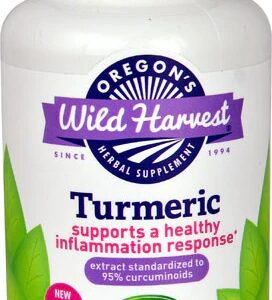 Oregon's Wild Harvest Cúrcuma - 120 Cápsulas de Gelatina | Potência Pura para o Bem-Estar