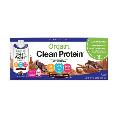 Orgain Clean Protein™ Shake Proteico Chocolate Cremoso - 12 Unidades (aprox. 3.7kg)