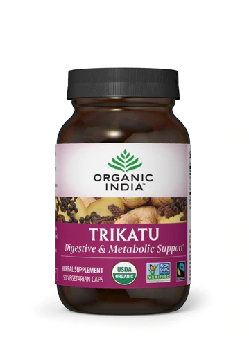 Organic India Trikatu: 90 Cápsulas Vegetarianas para Suporte Digestivo e Metabólico