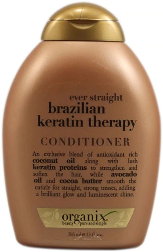 Condicionador Organix Ever Straight Brazilian Keratin Therapy 385ml - Cabelos Lisos e Sedosos