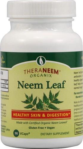 Organix South TheraNeem® Folha de Neem Orgânica 90 Cápsulas - Saúde da Pele e Digestão