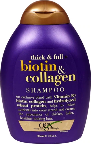 Shampoo Organix Thick & Full Biotina e Colágeno 385ml - Volume e Força Capilar