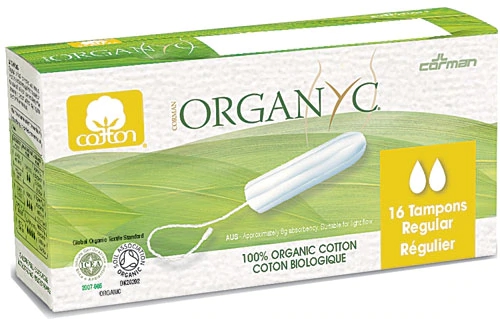 Organyc Tampons de Algodão Regular Sem Aplicador - 16 Unidades | Higiene Íntima Natural
