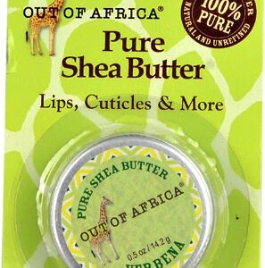 Out Of Africa Travel Pure Shea Butter for Lips Cuticles and More with Vitamin E For Extreme Hydration Verbena -- 0.5 oz