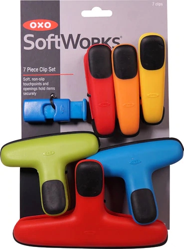 Kit com 7 Clipes de Fechamento OXO Softworks para Cozinha - Cores Sortidas