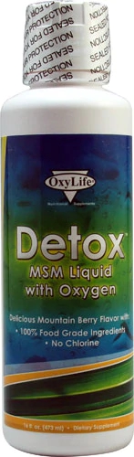 Oxylife Detox MSM Líquido com Oxigênio Sabor Mountain Berry - 473ml