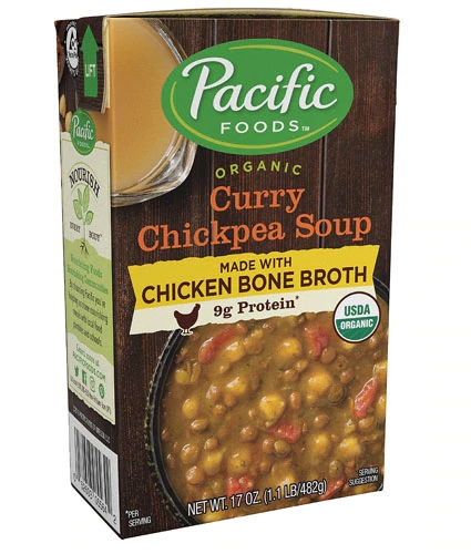 Pacific Foods Chicken Bone Broth Soup Curry Chickpea -- 17 oz