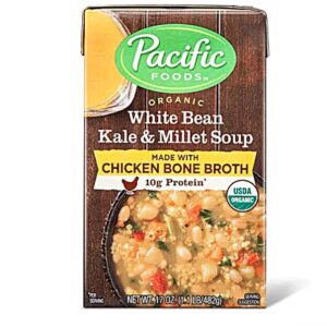 Comprar pacific foods chicken bone broth soup white bean kale & millet -- 17 oz preço no brasil bone broth collagen suplementos em oferta vitamins & supplements suplemento importado loja 55 online promoção -
