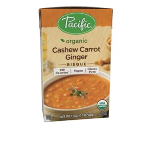 Pacific Foods Caldo Bisque Sem Glúten de Castanha e Cenoura com Gengibre - 500g
