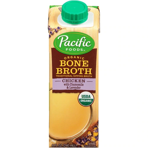 Pacific Foods Caldo de Osso Orgânico de Frango com Camomila e Lavanda 237ml