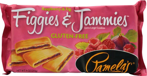 Biscoitos Sem Glúten Pamela's Products Figgies & Jammies Framboesa e Figo Extra Grandes - 255g