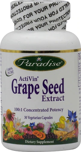 Paradise Herbs ActiVin® Extrato de Semente de Uva - 30 Cápsulas Vegetarianas