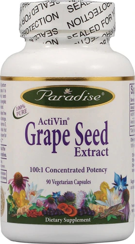 Paradise Herbs Activin GSE Extrato de Semente de Uva com Amla - 90 Cápsulas Vegetarianas