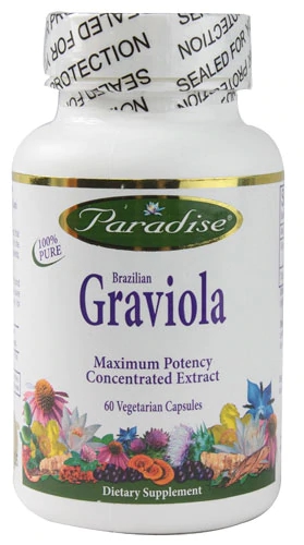 Paradise Herbs Brazilian Graviola 60 Cápsulas Vegetarianas - Extrato da Folha de Graviola