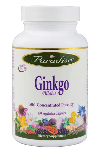 Paradise Herbs Ginkgo Biloba 120 Cápsulas Vegetarianas - Suporte Cognitivo e Circulatório