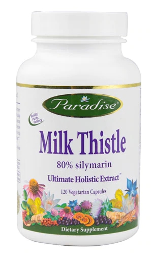 Paradise Herbs Milk Thistle - Cardo Mariano 120 Cápsulas Vegetarianas - Suporte ao Fígado
