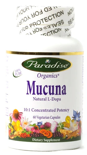 Paradise Herbs Mucuna Natural L-Dopa - 60 Cápsulas Vegetarianas