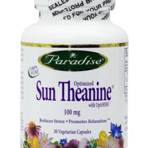 Paradise Herbs Optimized Sun Theanine® - 30 Cápsulas Vegetarianas - L-Theanina e OptiMSM® para Relaxamento e Bem-Estar