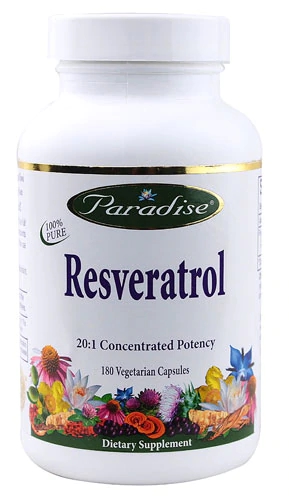 Paradise Herbs Resveratrol 180 Cápsulas Vegetarianas - Potência e Bem-Estar Natural