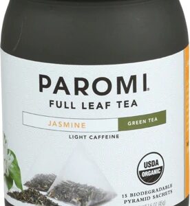 Chá Verde com Jasmim Paromi Tea Folha Integral - 15 Sachês Biodegradáveis (33g)