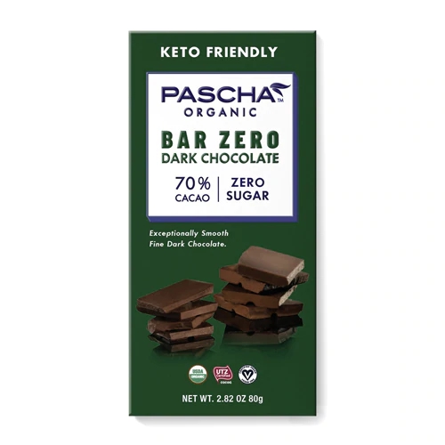 Chocolate Amargo 70% Cacau Orgânico Pascha Zero Açúcar - 80g
