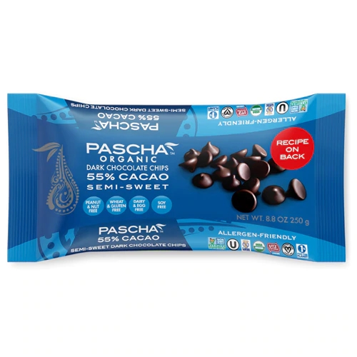 Gotas de Chocolate Amargo Orgânico Pascha 55% Cacau - 250g