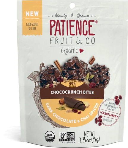 Patience Fruit & Co Chococrunch Bites Chocolate Amargo e Especiarias Chai 95g
