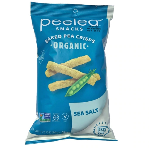 Peeled Snacks Biscoitos de Ervilha Orgânica Assados Sal Marinho - 93g
