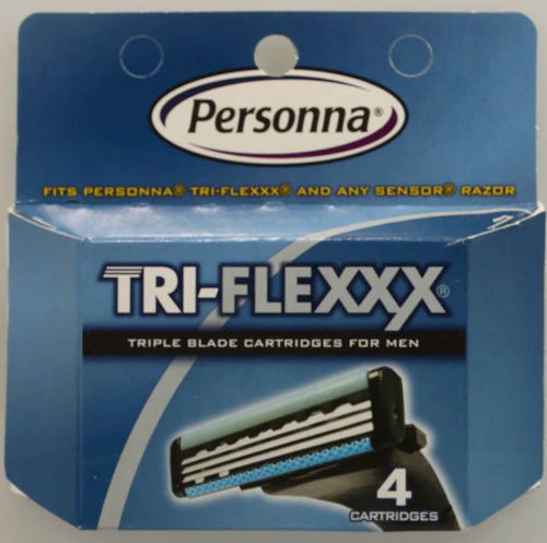 Refil de Cartuchos Personna Tri-Flexxx® para Aparelho de Barbear Masculino - 4 Unidades