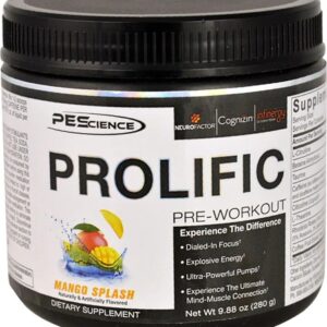 PEScience Prolific Pre-Workout Sabor Manga Splash - 20 Doses