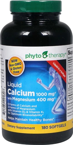 Phyto Therapy CÁLCIO LÍQUIDO com Magnésio 1000mg - 180 Softgels