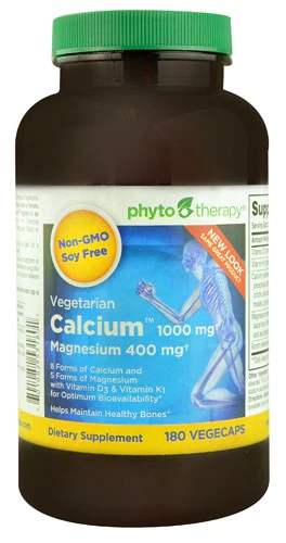Cálcio Vegetariano com Magnésio Phyto Therapy - 180 Cápsulas Vegetais