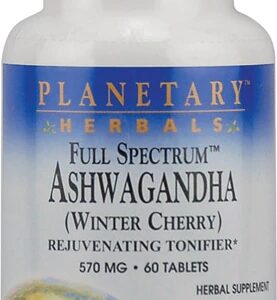 Planetary Herbals Full Spectrum Ashwagandha 570 mg - 60 Comprimidos - Suplemento Adaptogênico