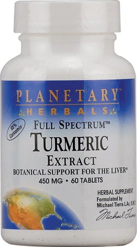 Planetary Herbals Cúrcuma Extrato Total 450mg - 60 Comprimidos - Suporte Anti-inflamatório Natural