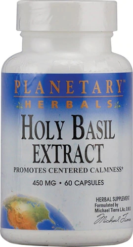 Planetary Herbals Extrato de Holy Basil (Manjericão Sagrado) 450 mg - 60 Cápsulas
