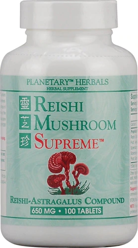 Planetary Herbals Reishi Mushroom Supreme 650mg 100 Comprimidos - Imunidade e Bem-Estar Natural
