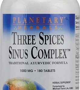 Planetary Herbals Three Spices Sinus Complex 1000 mg - 180 Comprimidos - Suporte Respiratório Natural