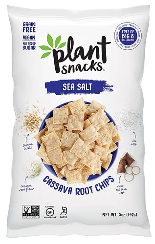Chips de Raiz de Mandioca Plant Snacks Sal Marinho - 142g