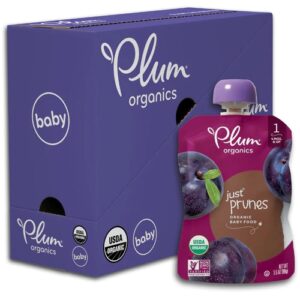 Comida de Bebê Orgânica Plum Organics Pura Ameixa - 6 Pacotes de 99g Cada