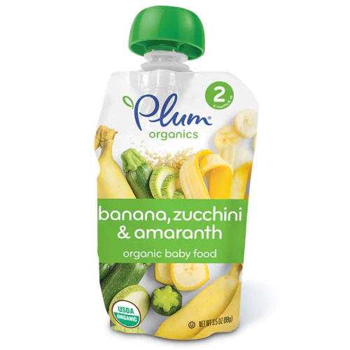 Comida Orgânica para Bebês Plum Organics Banana Abobrinha e Amaranto - 100g (Pack 6)