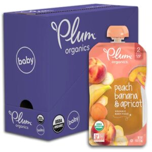 Plum Organics Organic Baby Food Stage 2 Peach Banana Apricot -- 4 oz Each / Pack of 6