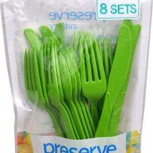 Preserve Reusable Utensil 8 Sets Apple Green -- 24 Utensils