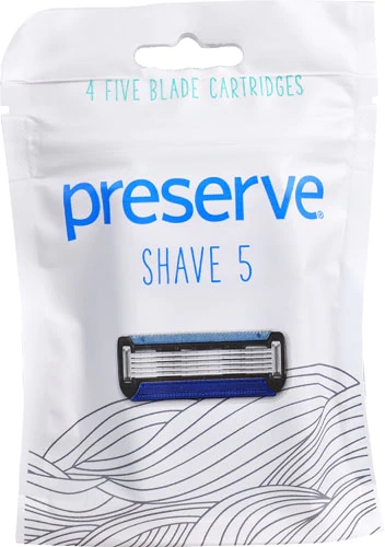 Cartuchos de Lâmina Preserve Shave com 5 Lâminas - 4 Cartuchos (113g)