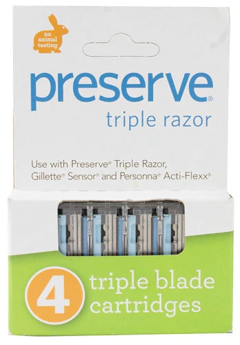 Cartuchos de Lâmina Tripla Preserve - Pacote com 4 Unidades (11g cada)