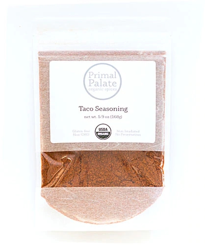 Tempero Orgânico para Tacos Primal Palate - 167g (5.9 oz) - Sabor Autêntico e Saudável