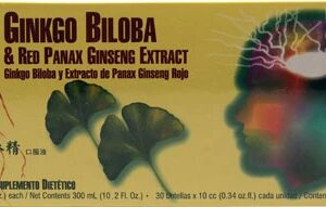 Prince of Peace Ginkgo Biloba e Ginseng Vermelho Panax - 30 Frascos - Suplemento Energético e Cognitivo